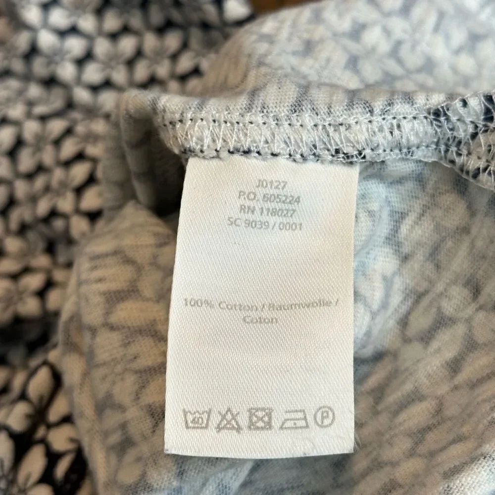 Boden Collared Long Sleeve Dress Cotton White & Navy Floral Print Size 4L - Picture 7 of 7